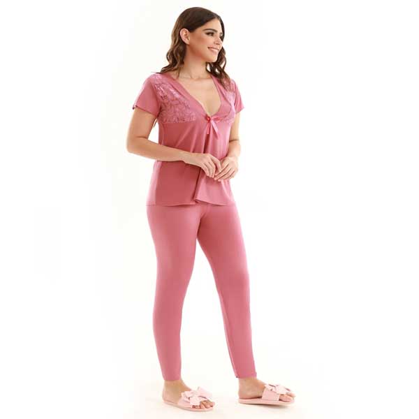 Women Two Piece Pajama Set Blush